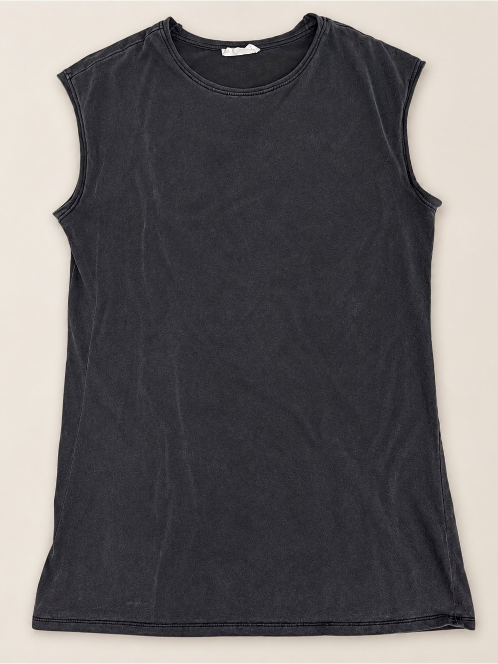 Double Zero Black Shirt Dress Women’s Large 100% Cotton Sleeveless Long Tunic
